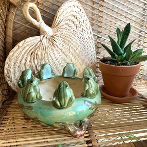 Ceramic Frog Planter Pottery